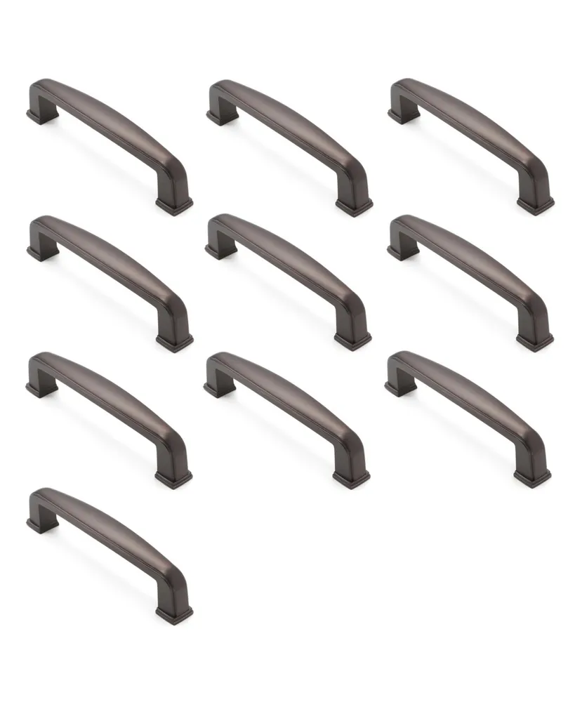 Cauldham 10 Pack Solid Kitchen Cabinet Handles (3-3/4" Hole Centers) - Drawer/Door Hardware - Style T765 - Oil Rubbed Bronze