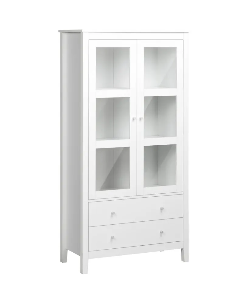 HOMCOM 67 4-Door Pantry Cabinets, Kitchen Storage Cabinet with Drawer and  Adjustable Shelves, White