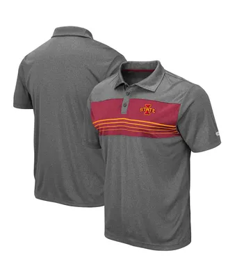Men's Colosseum Heathered Charcoal Iowa State Cyclones Smithers Polo Shirt