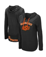 Women's Colosseum Black Oklahoma State Cowboys My Lover Lightweight Hooded Long Sleeve T-shirt