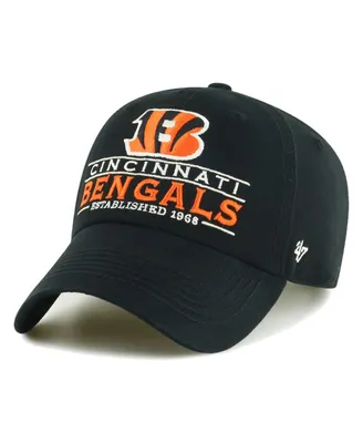 Men's '47 Brand Black Cincinnati Bengals Vernon Clean Up Adjustable Hat