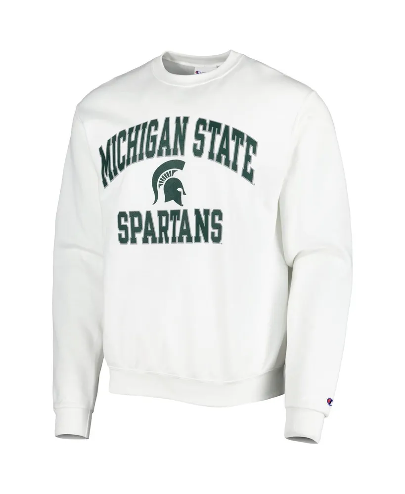 Men's Champion White Michigan State Spartans High Motor Pullover Sweatshirt