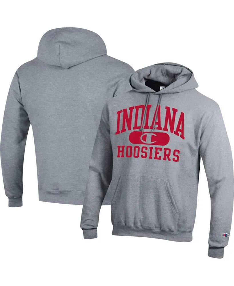 Men's Champion Heather Gray Indiana Hoosiers Arch Pill Pullover Hoodie