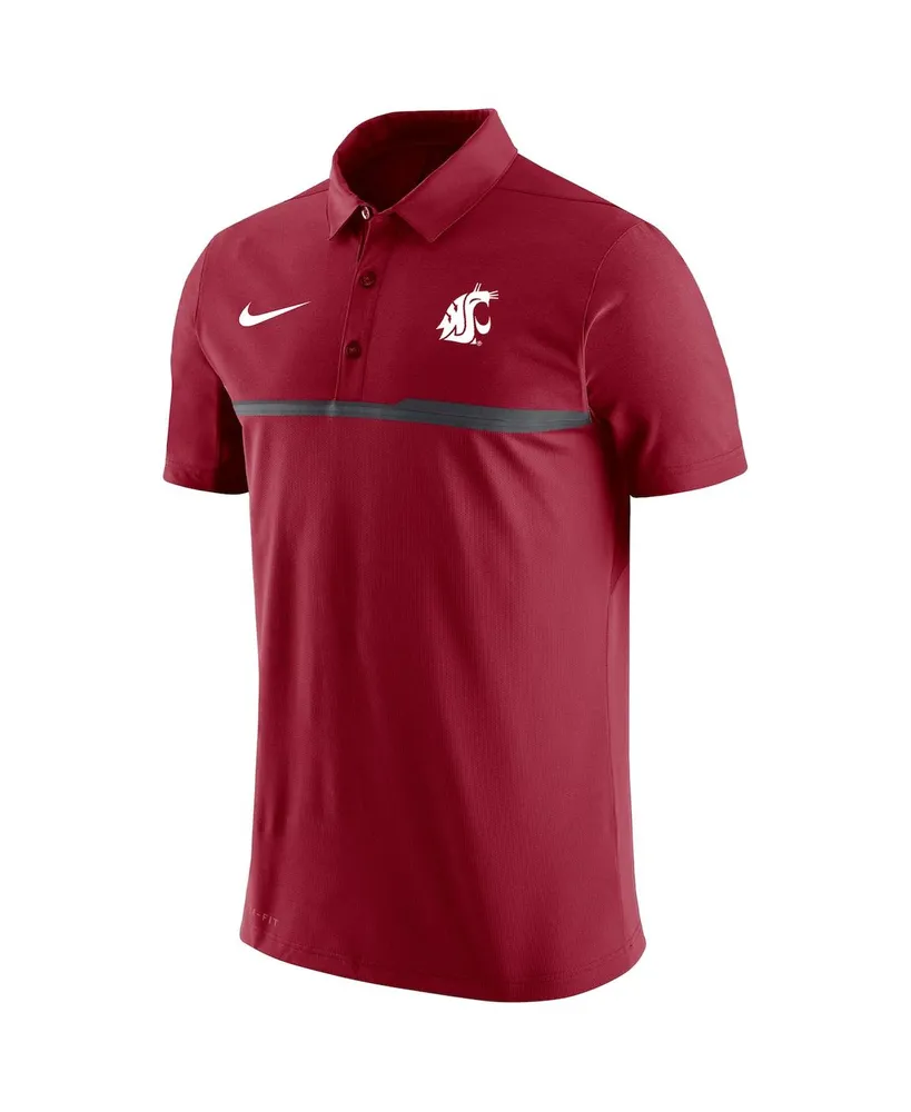 Men's Nike Crimson Washington State Cougars 2023 Coaches Performance Polo Shirt