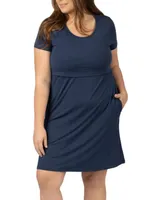 Women's Eleanora Plus Size Maternity & Nursing Lounge Dress