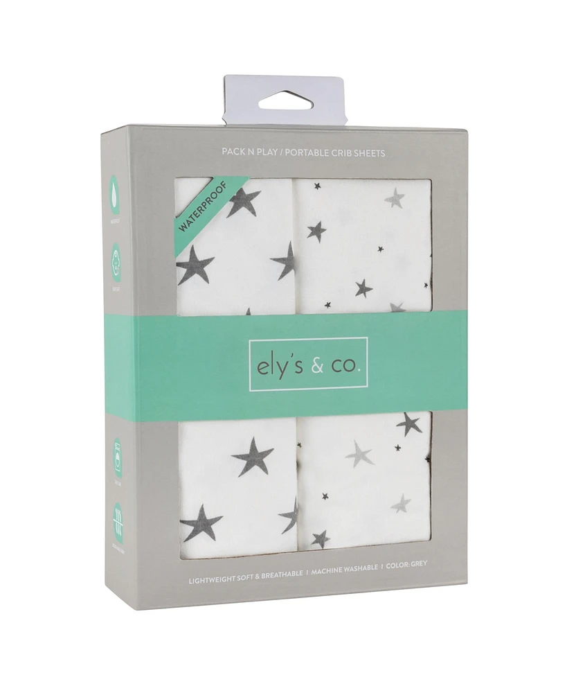 Ely's & Co. Baby Waterproof Pack N Play Portable Crib Sheet ( Pack of 2