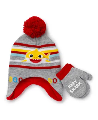 Baby Shark Toddler Boys Hat and Mitten Set, 2 Piece