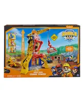Rubble & Crew, Bark Yard Crane Tower Playset with Rubble Action Figure, Toy Bulldozer Kinetic Build-It Play Sand, Kids Toys for Boys Girls 3 Plus