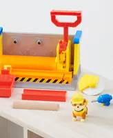 Rubble & Crew, Rubble's Workshop Playset, Construction Toys with Kinetic Build-It Sand Rubble Action Figure - Multi