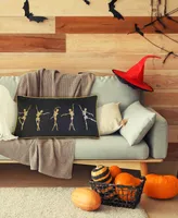 Edie@Home Velvet Dancing Skeletons Decorative Throw Pillow, 14" x 26"