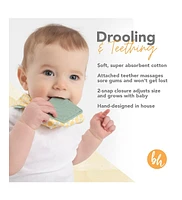 BooginHead Baby Cotton Baby Bandana Teething Bib 2-Pack, Pink Rainbows