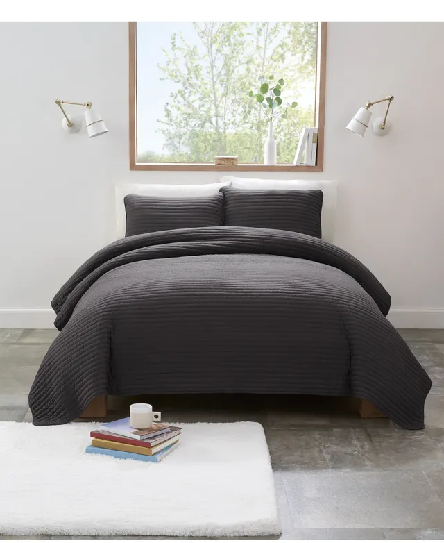 Corey Twin/Twin Extra Long 4pc Cotton Duvet Cover Set Gray