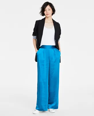 On 34th Women's Satin Wide-Leg Pajama Pants, Created for Macy's