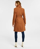 Calvin Klein Womens Wool Blend Belted Wrap Coat, Created for Macys