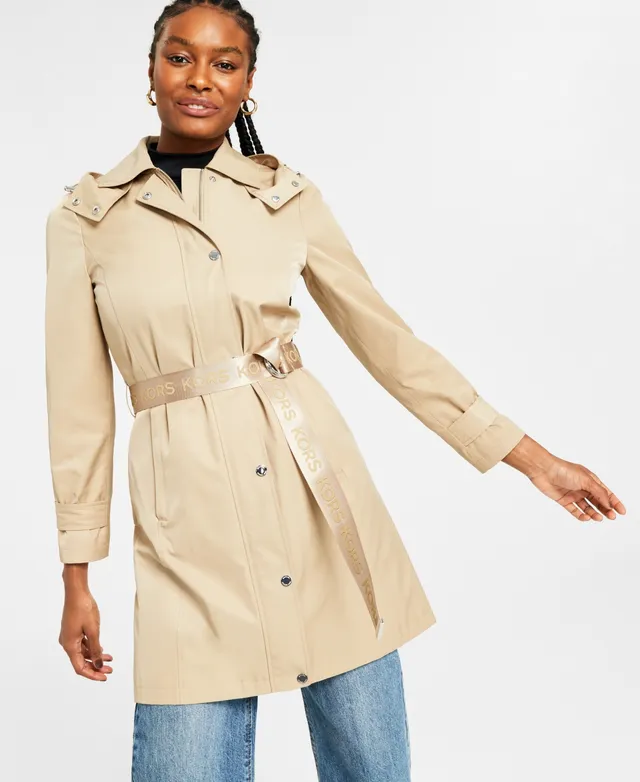 Liz Claiborne Womens Belted Midweight Trench Coat, Color: Beige Black -  JCPenney