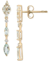 Sky Blue Topaz (2-1/6 ct. tw.) & Diamond (1/20 ct. tw.) Drop Earrings in 14k Gold