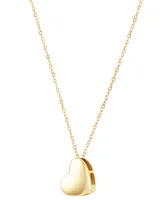 Polished Heart 17" Pendant Necklace in 10k Gold