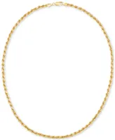 Rope Link 22" Chain Necklace in 18k Gold-Plated Sterling Silver