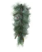 National Tree Company 33" Snowy Pine Decorated Teardrop