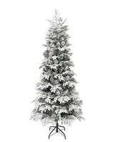 National Tree Company ft. Feel-Real Acacius Snowy Hinged Tree