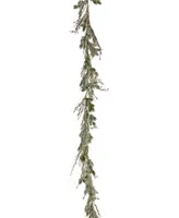 National Tree Company, 9' Christmas Trimmed Snowy Twig Garland, 200 Warm Led Rice Lights-Battery Operated with Remote Control