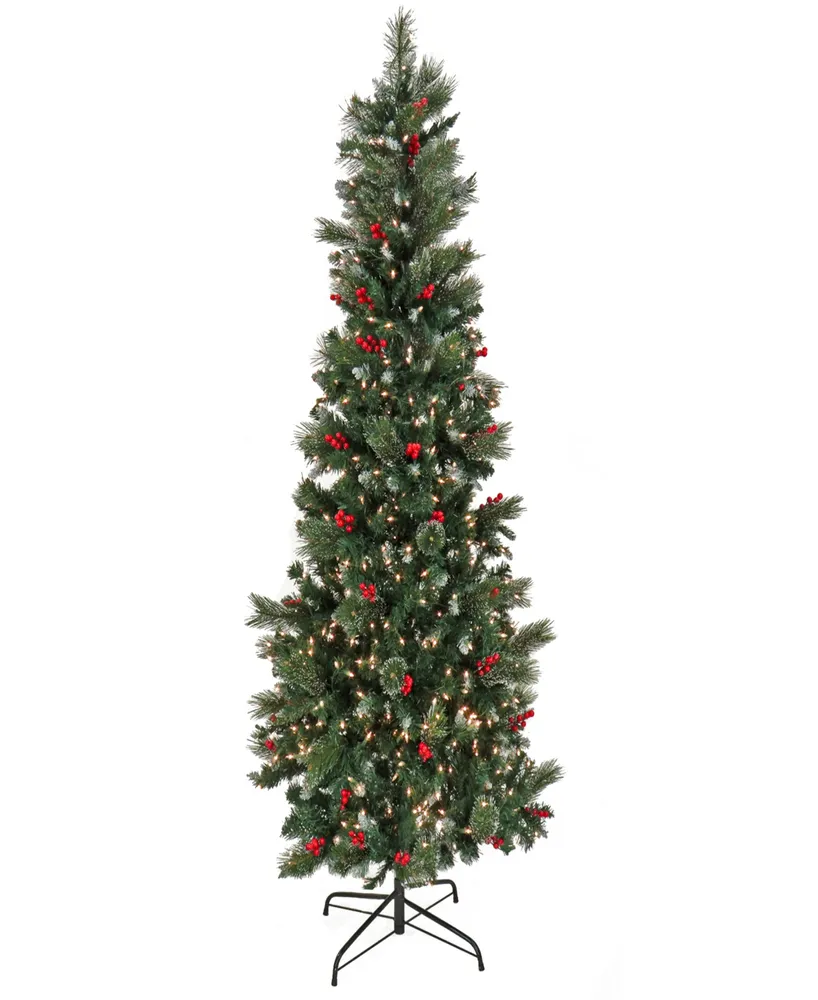 National Tree Company 7.5' Pre-Lit Artificial Meadowlark Pencil Hinged Tree, 750 Clear Lights- Ul