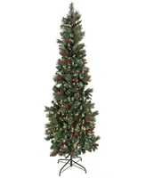 National Tree Company 7.5' Pre-Lit Artificial Meadowlark Pencil Hinged Tree, 750 Clear Lights- Ul