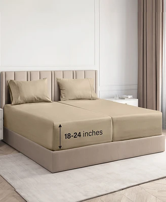 Cgk Unlimited 5 Piece Extra Deep Pocket Microfiber Sheet Set - Split King