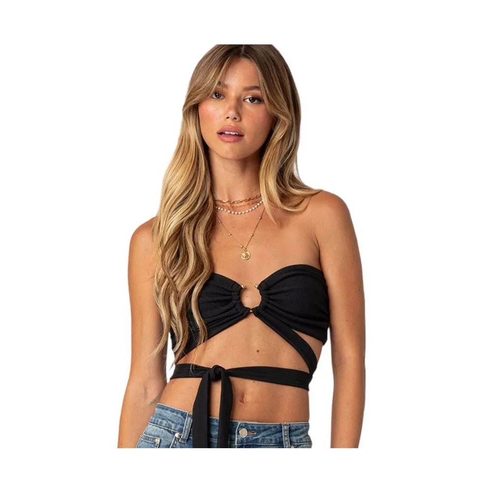 Women's Zia Ribbed Ring Tie Crop Top