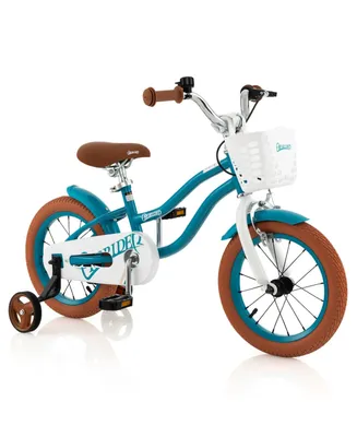 14'' Kids Bicycle with Removable Training Wheels & Basket for 3-5 Years Old