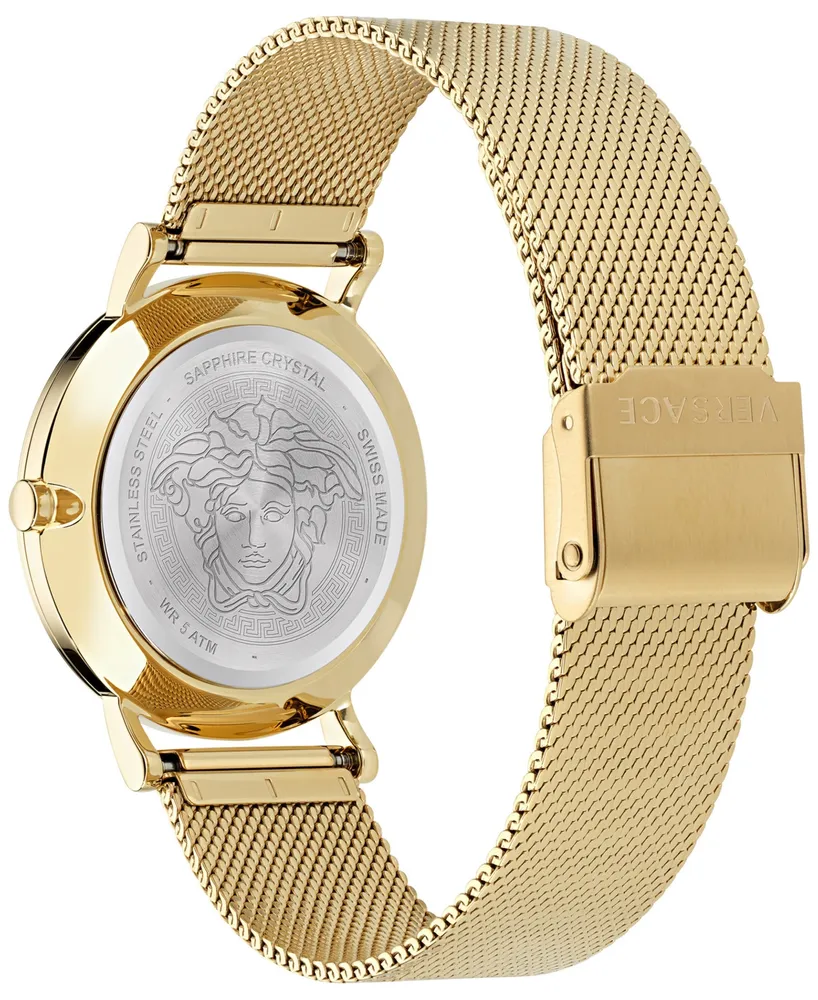 Versace Women's Swiss New Generation Gold Ion Plated Stainless Steel Mesh Bracelet Watch 36mm