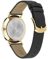 Versace Women's Swiss New Generation Black Leather Strap Watch 36mm