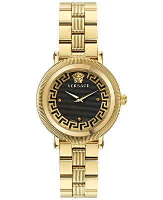 Versace Women's Swiss Greca Flourish Gold Ion Plated Stainless Steel Bracelet Watch 35mm