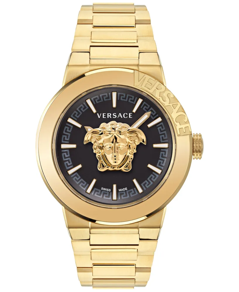 Versace Men's Swiss Medusa Infinite Gold Ion Plated Stainless Steel Bracelet Watch 47mm