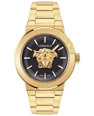 Versace Men's Swiss Medusa Infinite Gold Ion Plated Stainless Steel Bracelet Watch 47mm