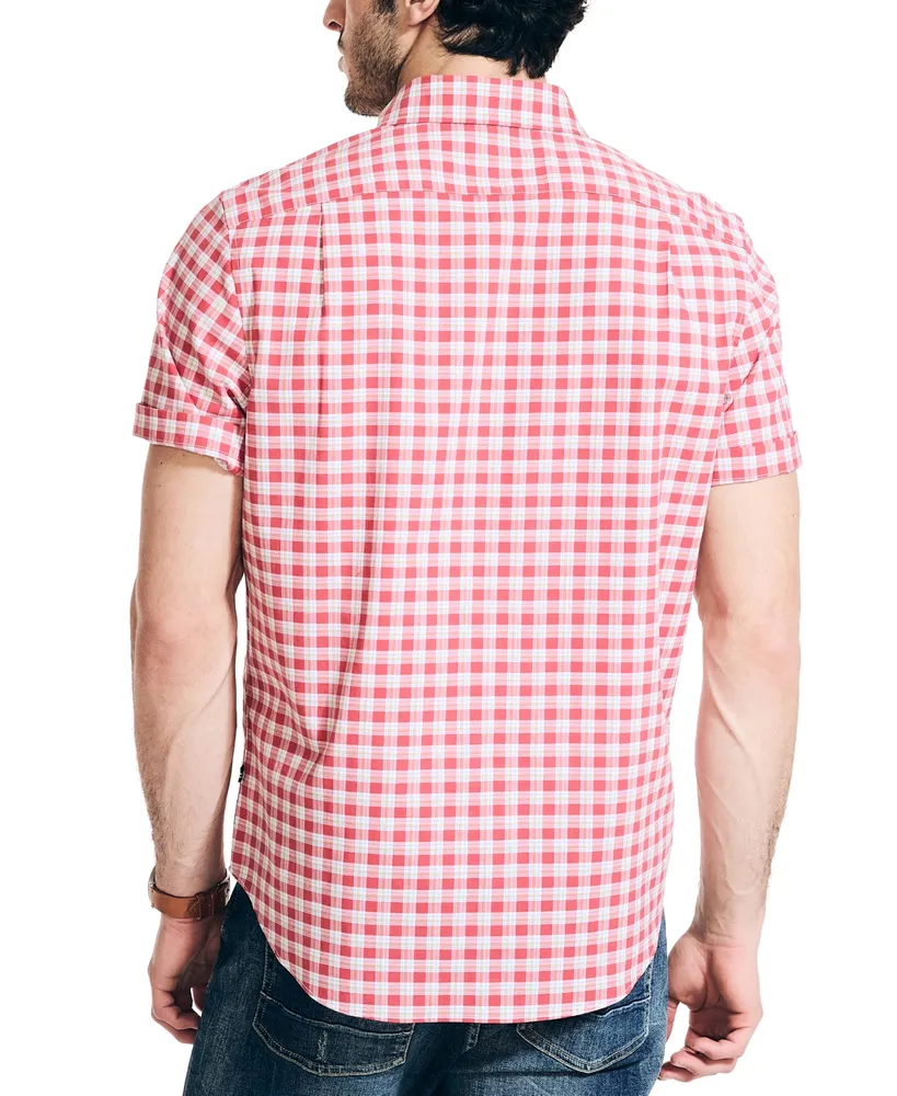Nautica Men's Short-Sleeve Plaid Button-Down Shirt