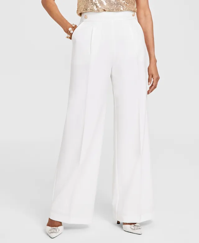 I.n.c. International Concepts Women's High-Rise Button Trousers, Created  for Macy's