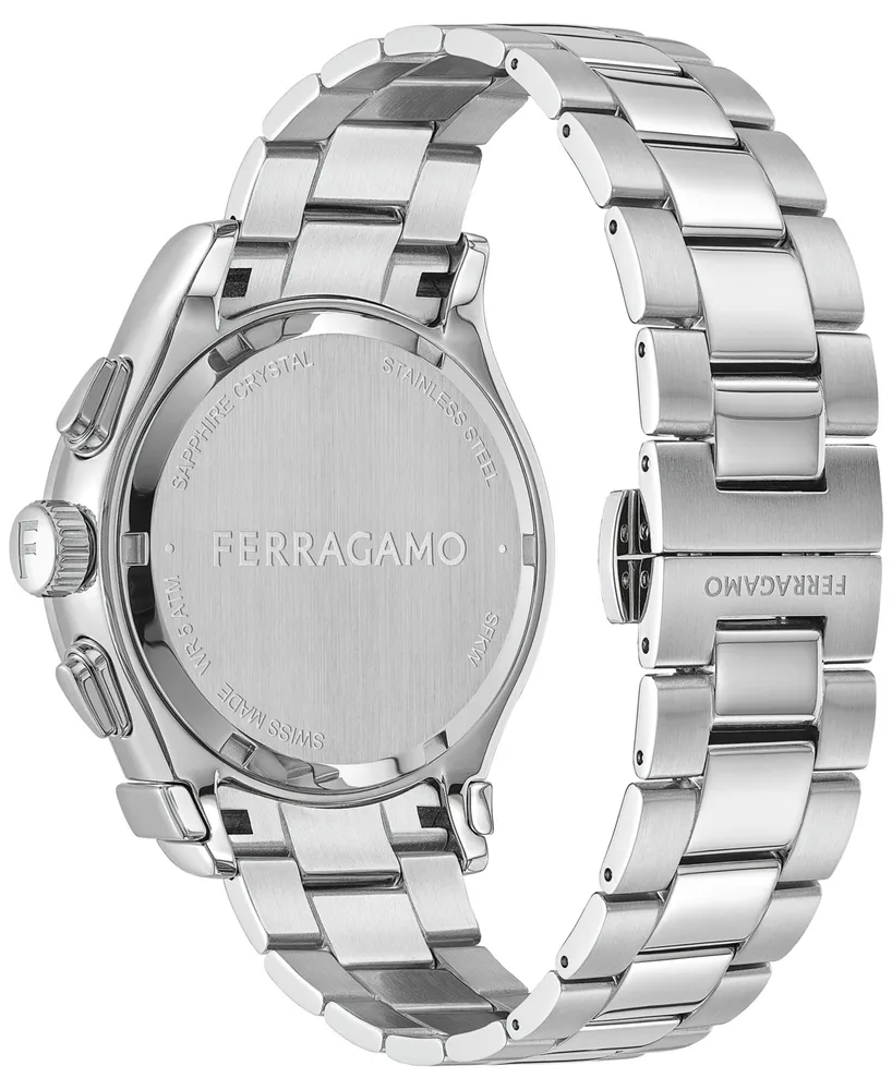 Salvatore Ferragamo Women's Swiss Chronograph 1927 Stainless Steel Bracelet Watch 38mm