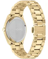 Salvatore Ferragamo Men's Swiss Vega Upper East Gold Ion Plated Stainless Steel Bracelet Watch 40mm