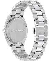 Salvatore Ferragamo Men's Vega Upper East Swiss Silver-Tone Stainless Steel Bracelet Watch 40mm