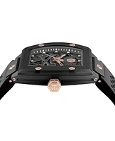 Philipp Plein Men's Automatic The Keleton Black Silicone Strap Watch 44mm