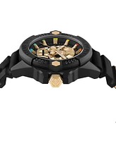 Philipp Plein Men's The Kull Black Silicone Strap Watch 44mm
