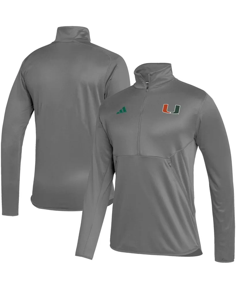 Men's adidas Miami Hurricanes 2023 Sideline Aeroready Half-Zip Top