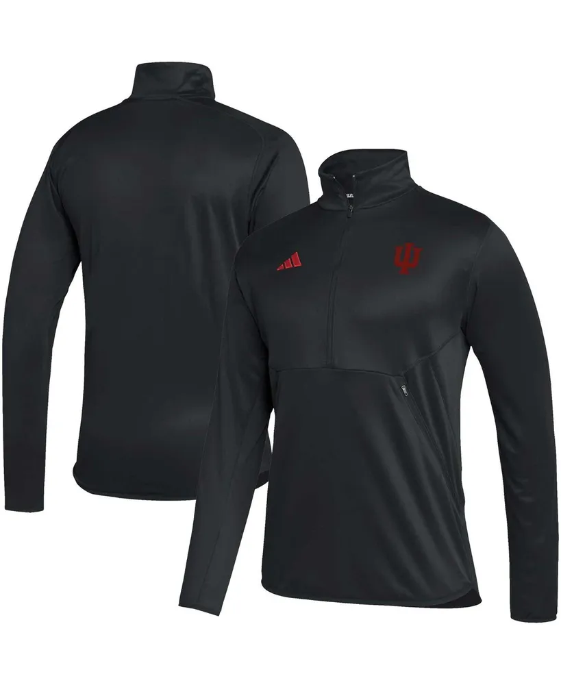 Men's adidas Black Indiana Hoosiers 2023 Sideline Aeroready Half-Zip Top