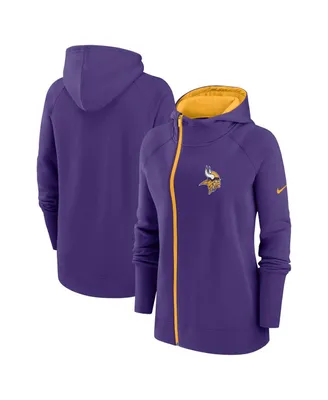 Women's Nike Purple Minnesota Vikings Asymmetrical Raglan Full-Zip Hoodie