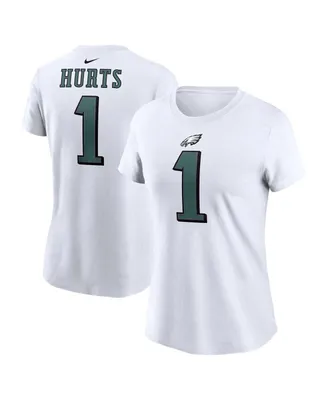 Women's Nike Jalen Hurts White Philadelphia Eagles Player Name and Number T-shirt