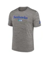 Men's Nike Heather Charcoal Seattle Seahawks Throwback Sideline Performance T-shirt