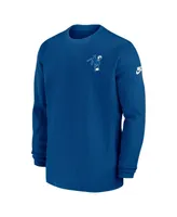 Men's Nike Blue Indianapolis Colts Indiana Nights Alternate Heavy Brushed Waffle Long Sleeve Top