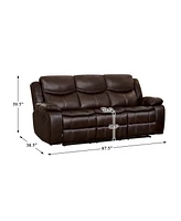 White Label Veloce 88" Double Glider Reclining Sofa