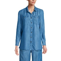 Lands' End Women's Indigo Tencel Fiber Shirt